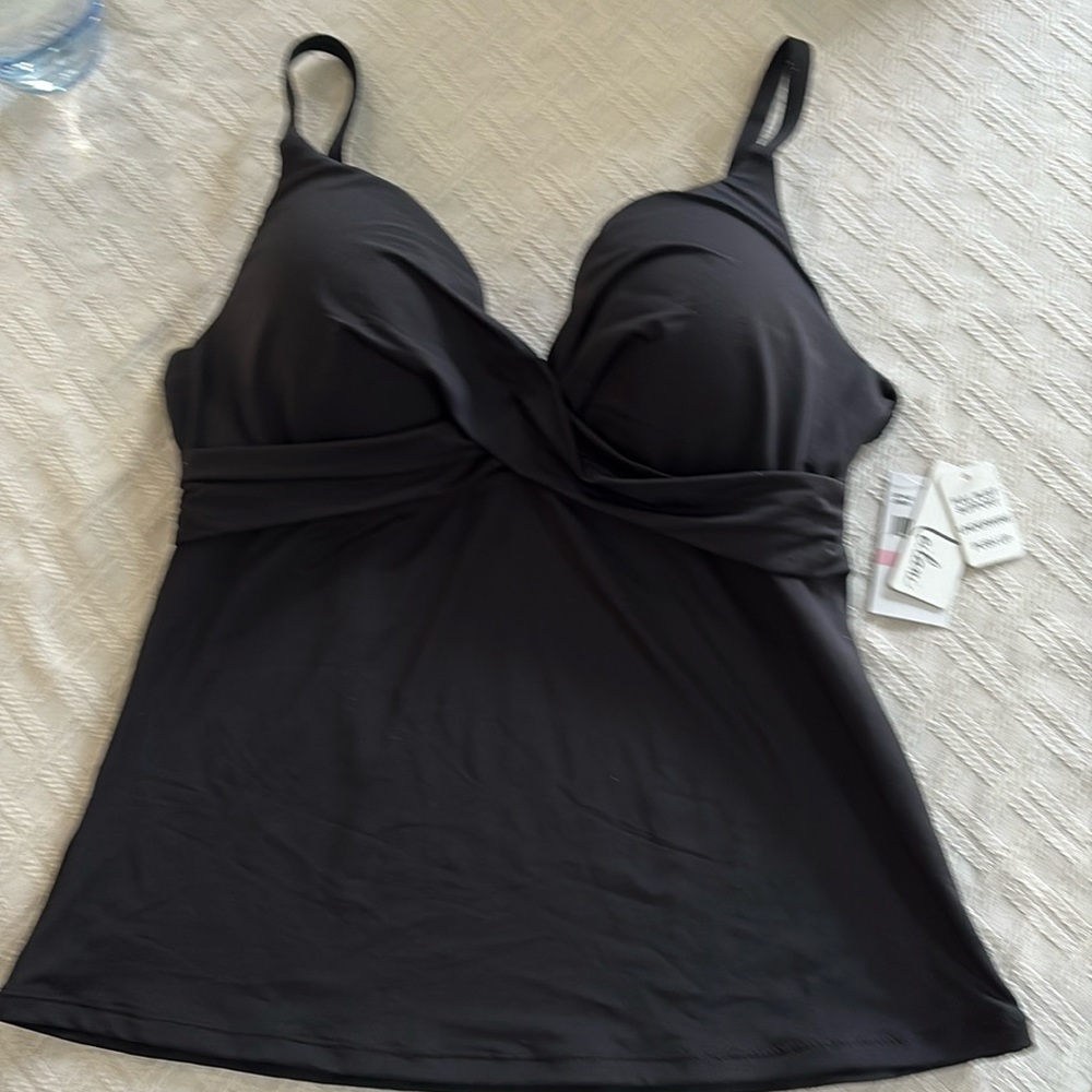 Black Tankini Top with Underwire